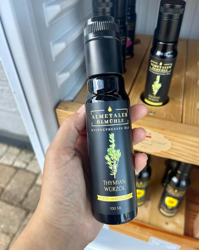 Wochenmarkt-oil-hand-Almetaler-Oelmuuehle